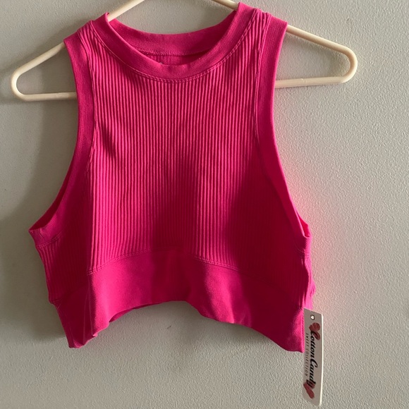 Cotton Candy Pink Crop Tan Top Size M/L NWT - Picture 1 of 3